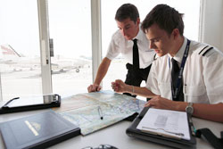 Student pilots in flight instruction
