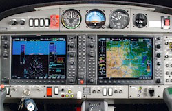cockpit DA42 twin-engine pilot training Cannes Aviation