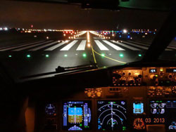 cockpit DA40 atterrissage vol nuit Cannes Aviation